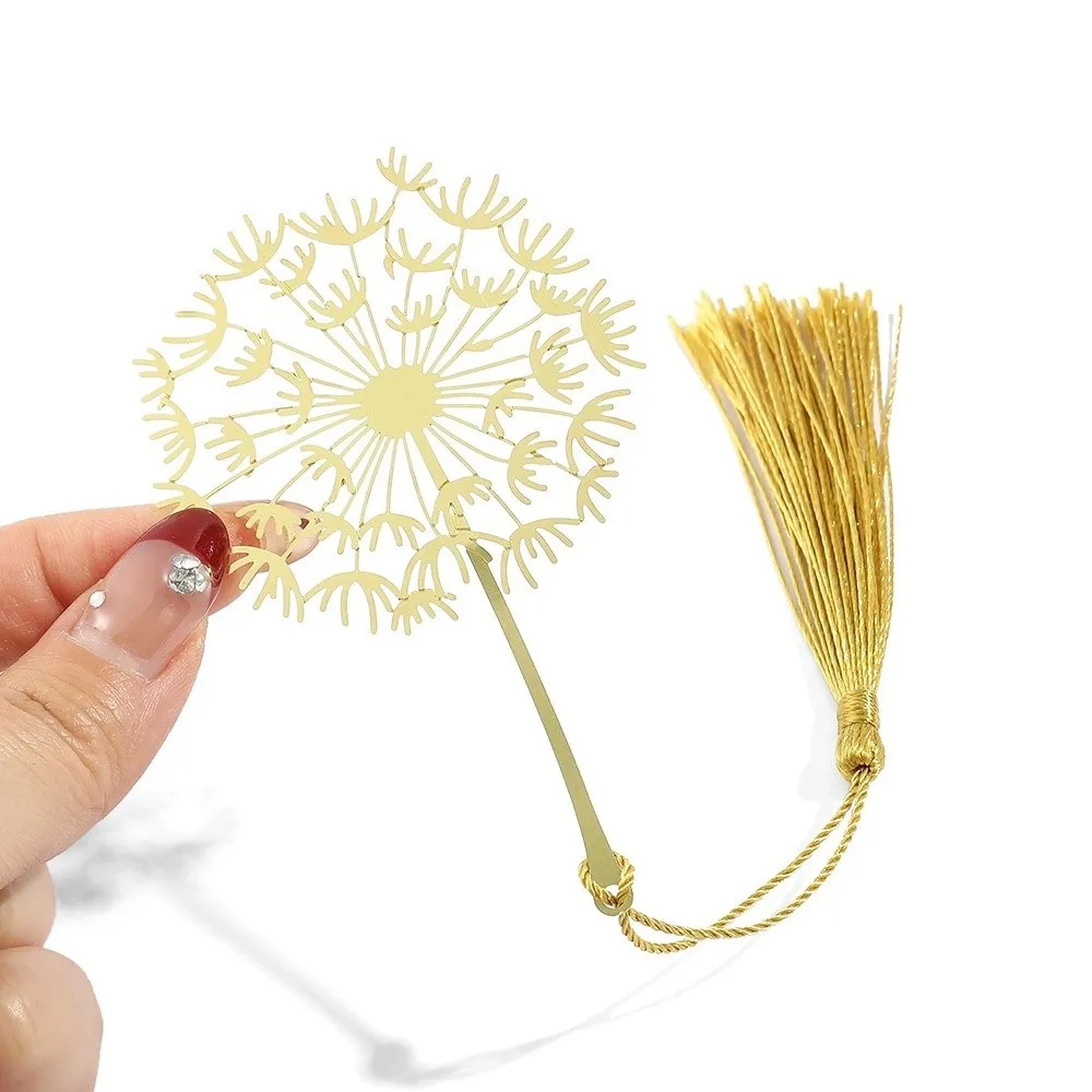 Leaf Metal Hollow Bookmark Elegant Sunflower Pattern Hollow Tassel Book Markers Creative Fashion Chinese Style Bookmark