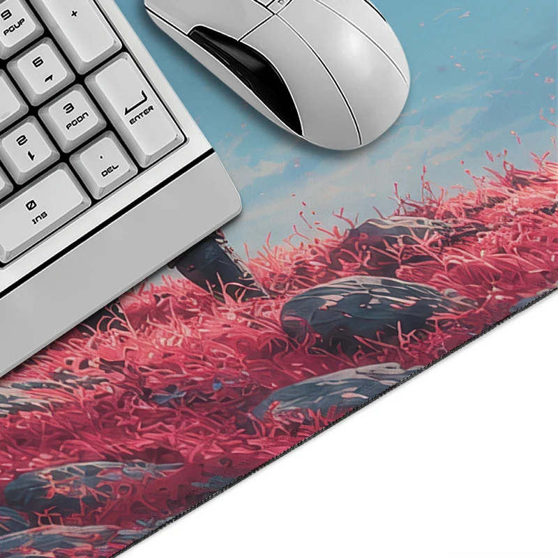 Mouse Pad Red Cherry Blossom Samurai Gamer XL Computer Custom Mousepad XXL MousePads Carpet Soft Natural Rubber Laptop Mice Pad