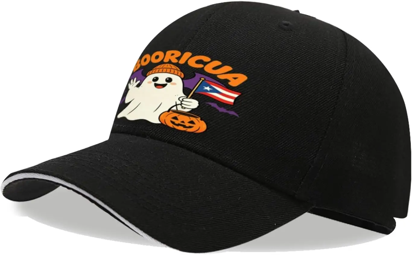 Booricua Puerto Rican Halloween Ghost Sandwich Baseball Cap for Women