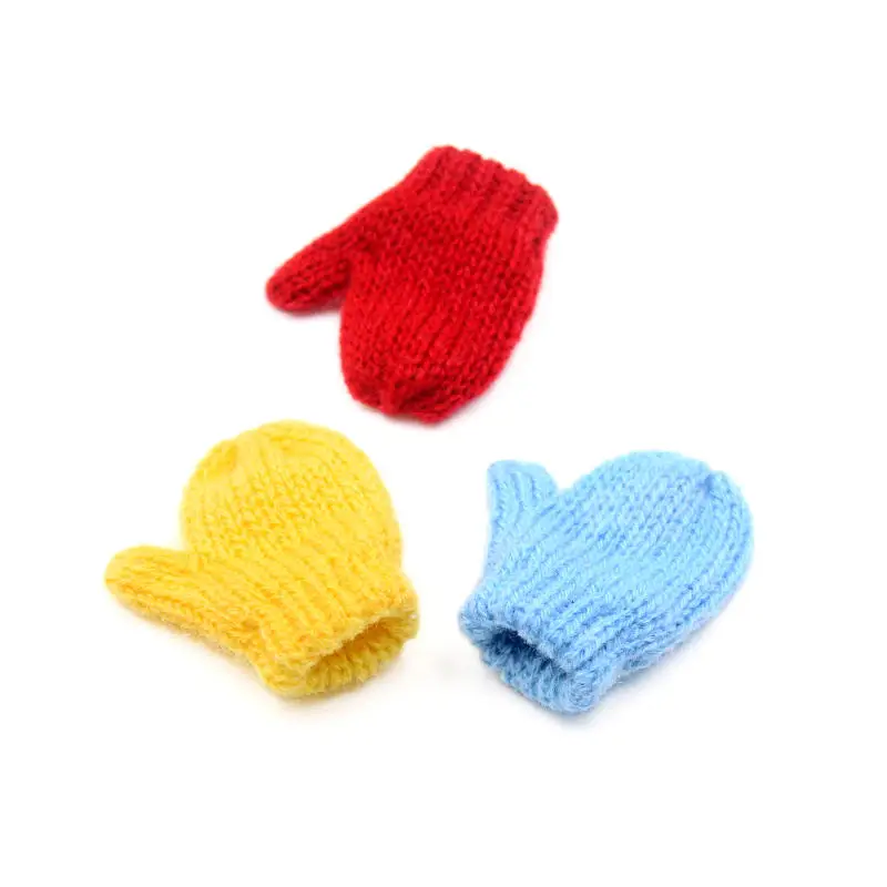 5Pcs/Pack Cotton Knitting Mini Gloves For Hat Clothing Home Decorative Crafts DIY Handmade Make Earrings Pendant Gift Excipients