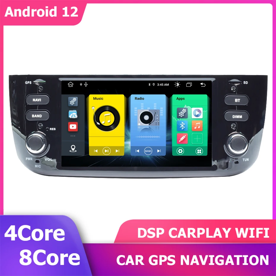 

1Din Car Android 12 GPS Player For FIAT Punto Evo Linea 2012-2015 Auto Radio Stereo Navigation Multimedia 6+128GB CARPLAY WIFI