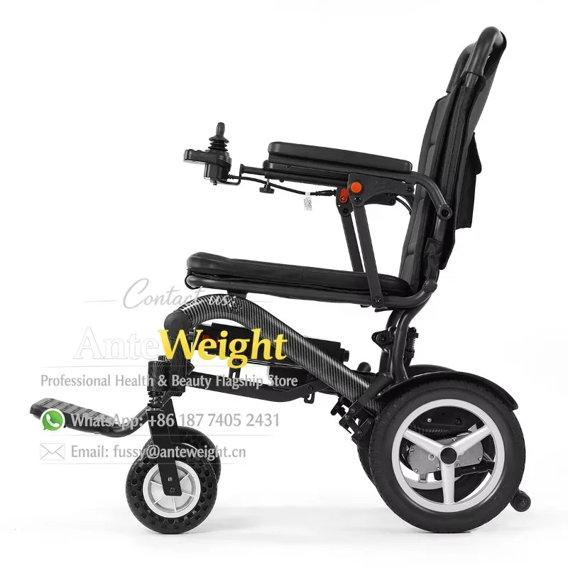 Carbon Transfer Printing Ultra-Light Electric Wheelchair Folding Portable Disabled Mobile Lithium Battery