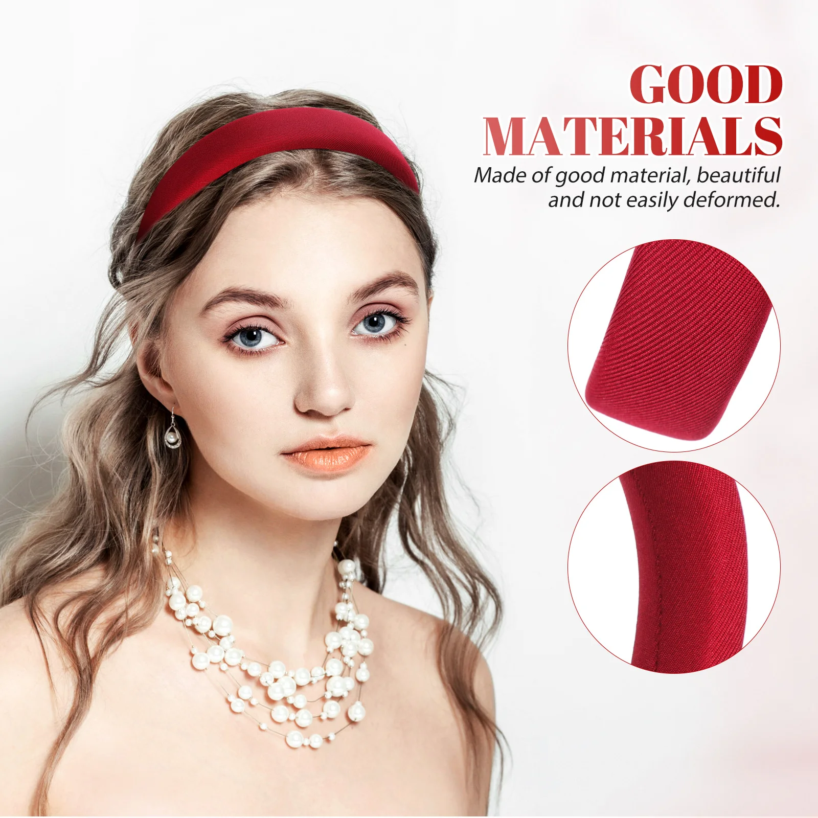 2 قطعة عصابات الرأس واسعة الرجعية لينة النسيج العصابات الشعر عدم الانزلاق النساء المراهقين عطلة حفلة احتفالية ماكياج التصميم التبعي #5