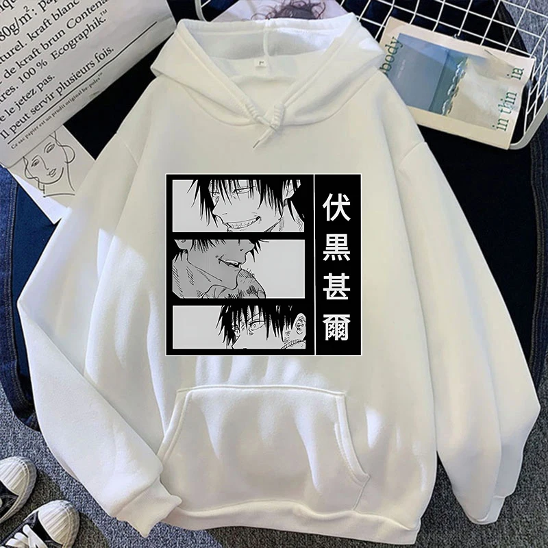 Anime Fushiguro Toji Printed Long Sleeve Pullover Hoodies For Women And Men Couple Casual Sweatshirts  Plus Size Hoodies