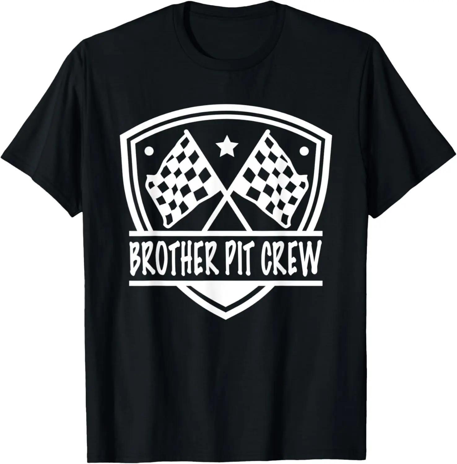

Мужская футболка Brother Pit Crew Race Track Flag Shield Car Racing