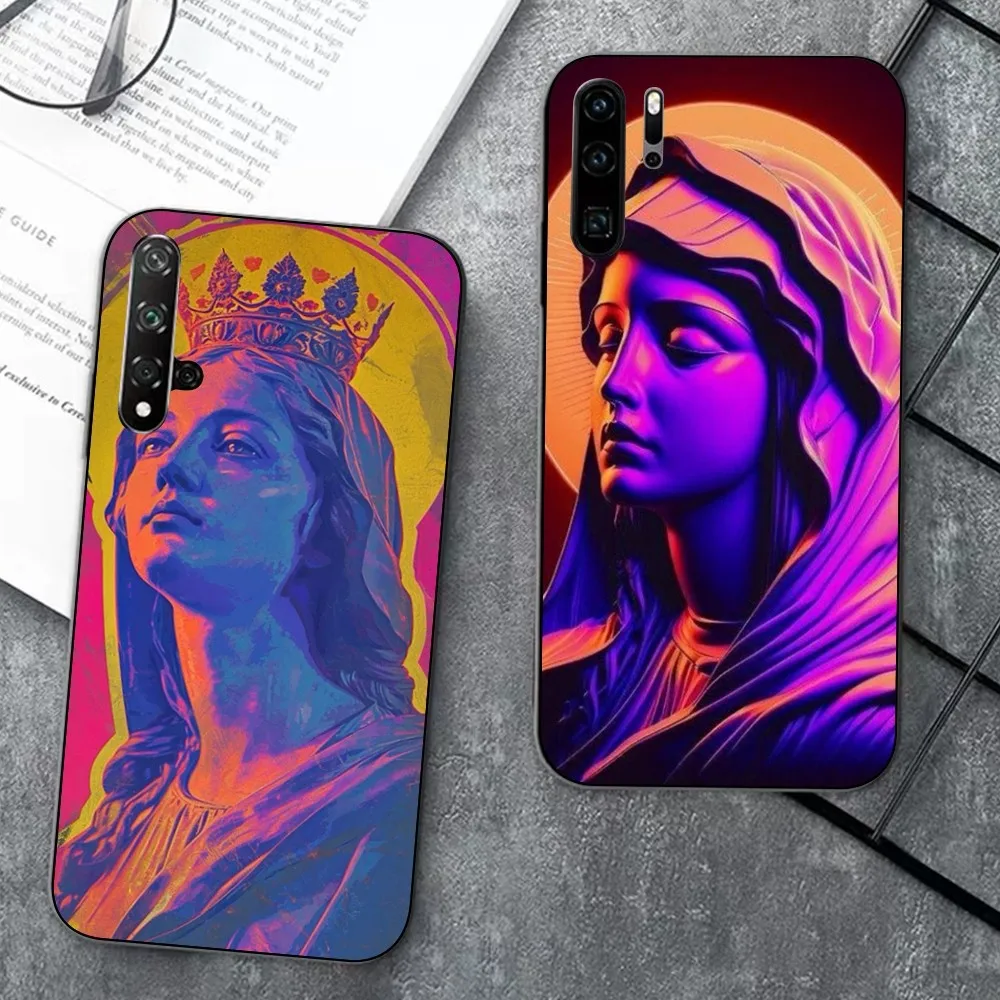 Maagd Maria Art Telefoon Case Voor Huawei P 8 9 10 20 30 40 50 Pro Lite Smart Honor 10 lite 70 Mate 20 lite