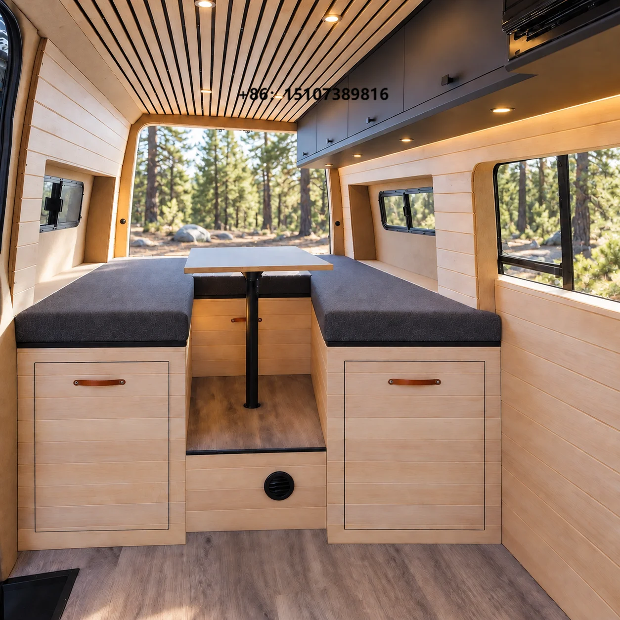 All Aluminum Custom RV Furniture Set with Sofa Bed Table Storage Cabinet for Modular Camping Interior