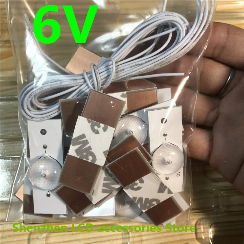 100 Pieces/lot 3V 6V LED Bulbs Diodes with Concave Lens for LED Backlight Strip Repair TV Hisense Changhong 100%NEW