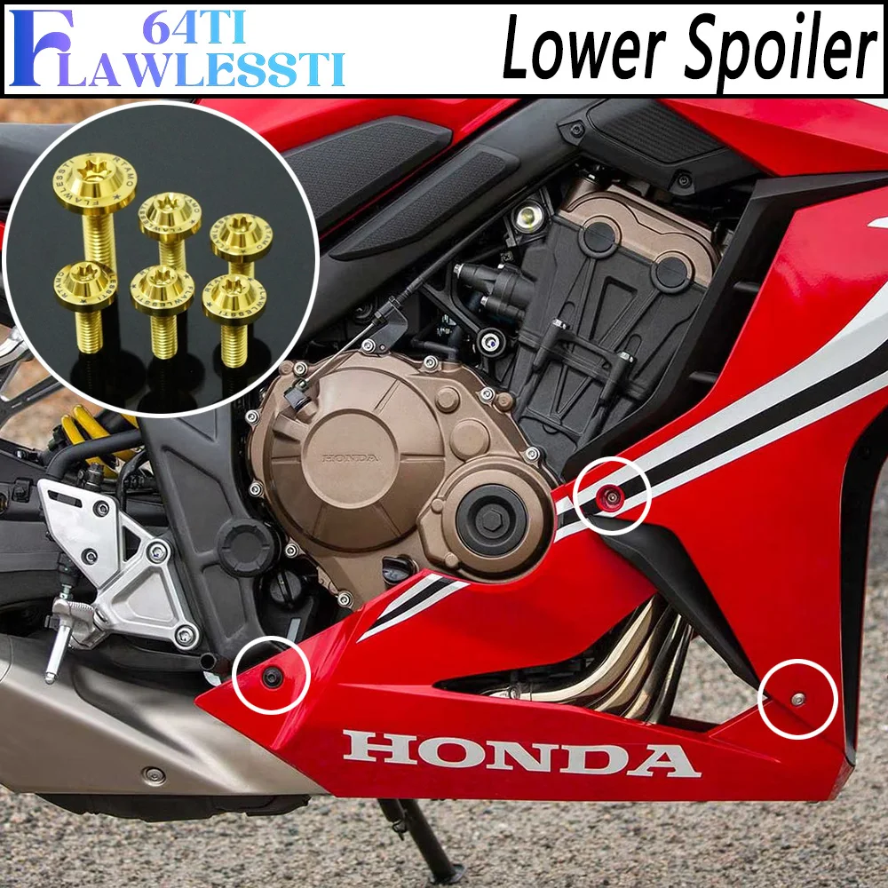 FLAWLESSTI Gr5 Titanium Bolt Lower Spoiler Front Rear Fork Brake Caliper Disc Bolt Rear Axle Sprocket Nut For Honda CBR650R