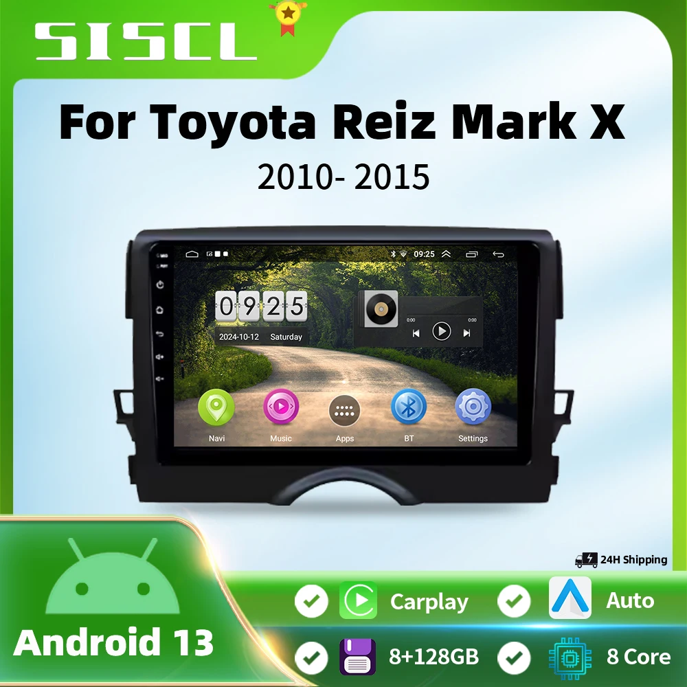 

for TOYOTA REIZ Mark X 2010 2011 2012 2013 2014 2015 Car Radio Auto Stereo MP5 Player Head Unit GPS NAVI 9 inch Android 13