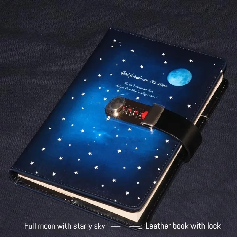 New Creative Diary Notebook 130 Pages 260 Pages Student Secret Custody PU Leather Notebook Diary New Password Lock Notebook