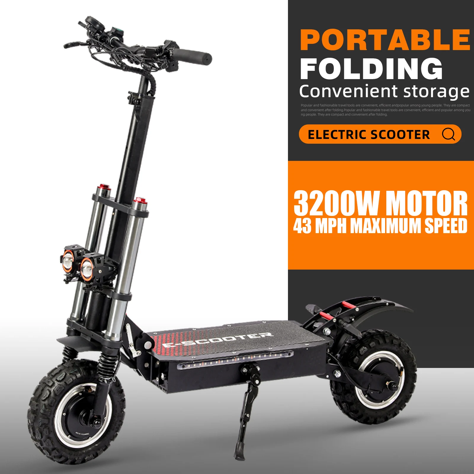 J30 Electric Scooter 3000W Dual Motor 60V38AH Lithium Battery Dual Oil Brake Off-Road E-Bike Adult High-Speed Motor Snow Scooter