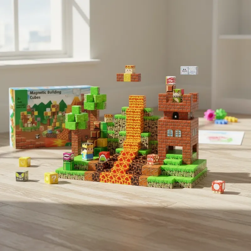 60PCS Magnetic Blocks Castle Building Set 3D Creative DIY STEM Toys For Kids King Theme Construction Play Educational Gift