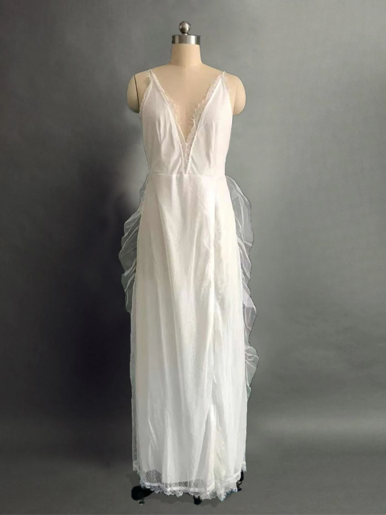 Vestido De Novia con tirantes finos y purpurina para mujer, apliques con cuello en V y espalda descubierta, Vestidos bohemios De Novia con tren De barrido, vestido De novia bohemio