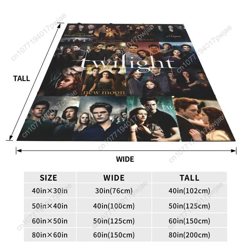 Twilight Saga Blanket Ultra-Soft Comfortable Blankets Flannel Fits Couch Sofa Office Suitable for All Season Custom blankets