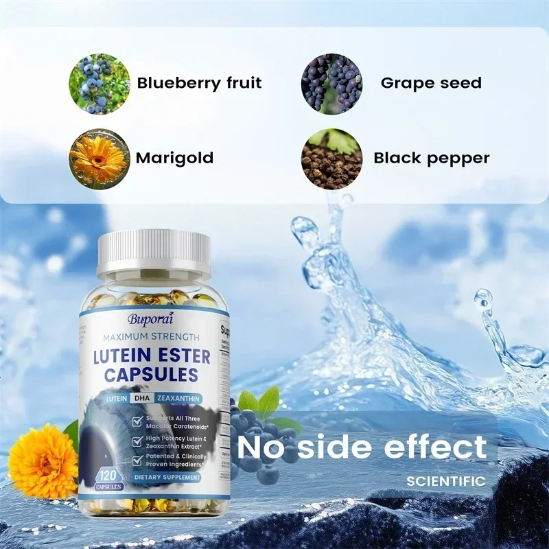 

Lutein Ester Capsules Contains Zinc, Vitamins C, E, Zeaxanthin Helps Protect Eye Health Reduce Eye Strain Vision CareSupplements