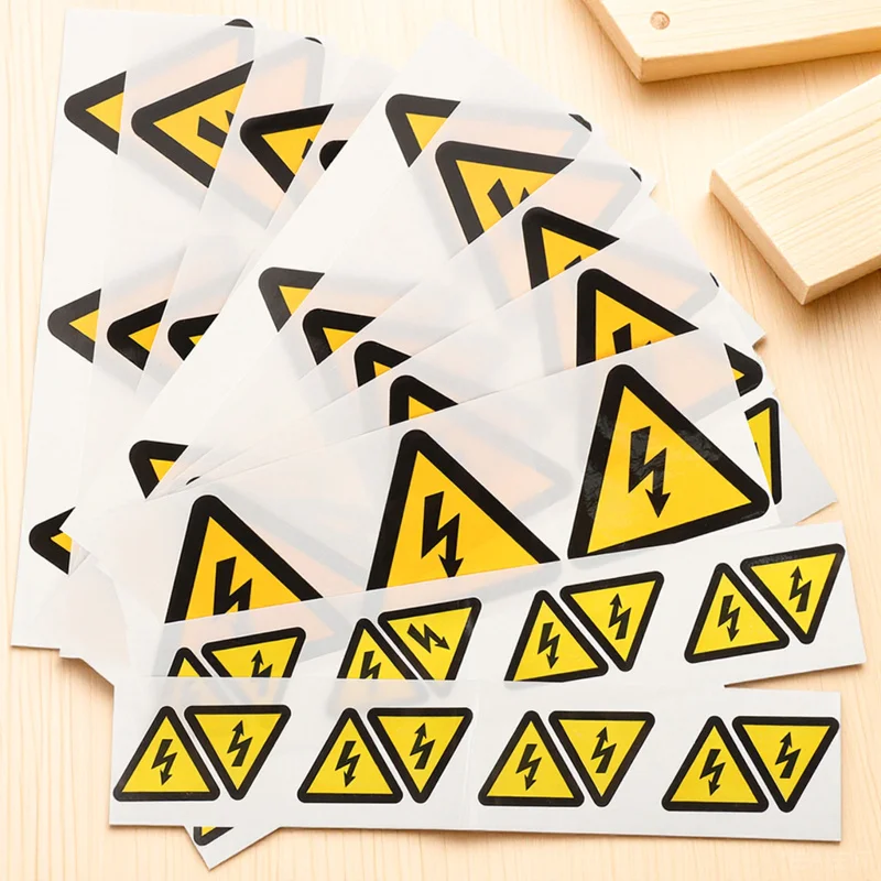 24Pcs Electrical Warning Stickers Shock Hazard Safety Signs Adhesive High Voltage Labels for Equipment Fences Panels Decals