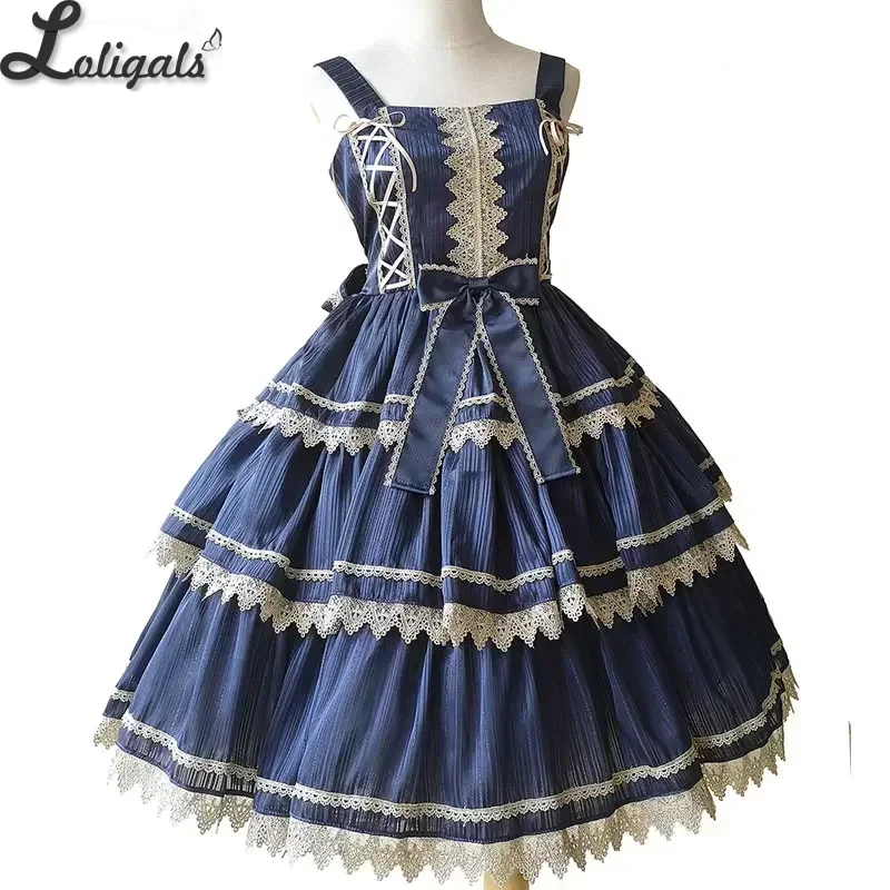 Vestido de festa clássico em camadas lolita jsk