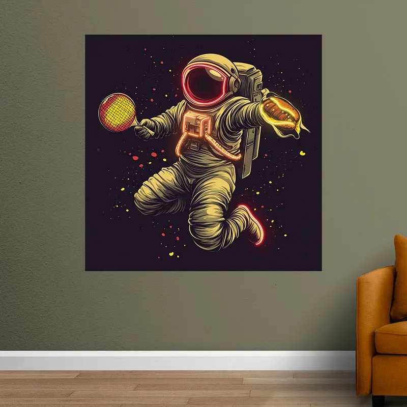 Astronaut Carrying Food Neon Sign, Restaurant Wall Decor, Perfect Gift For Astronaut Lovers