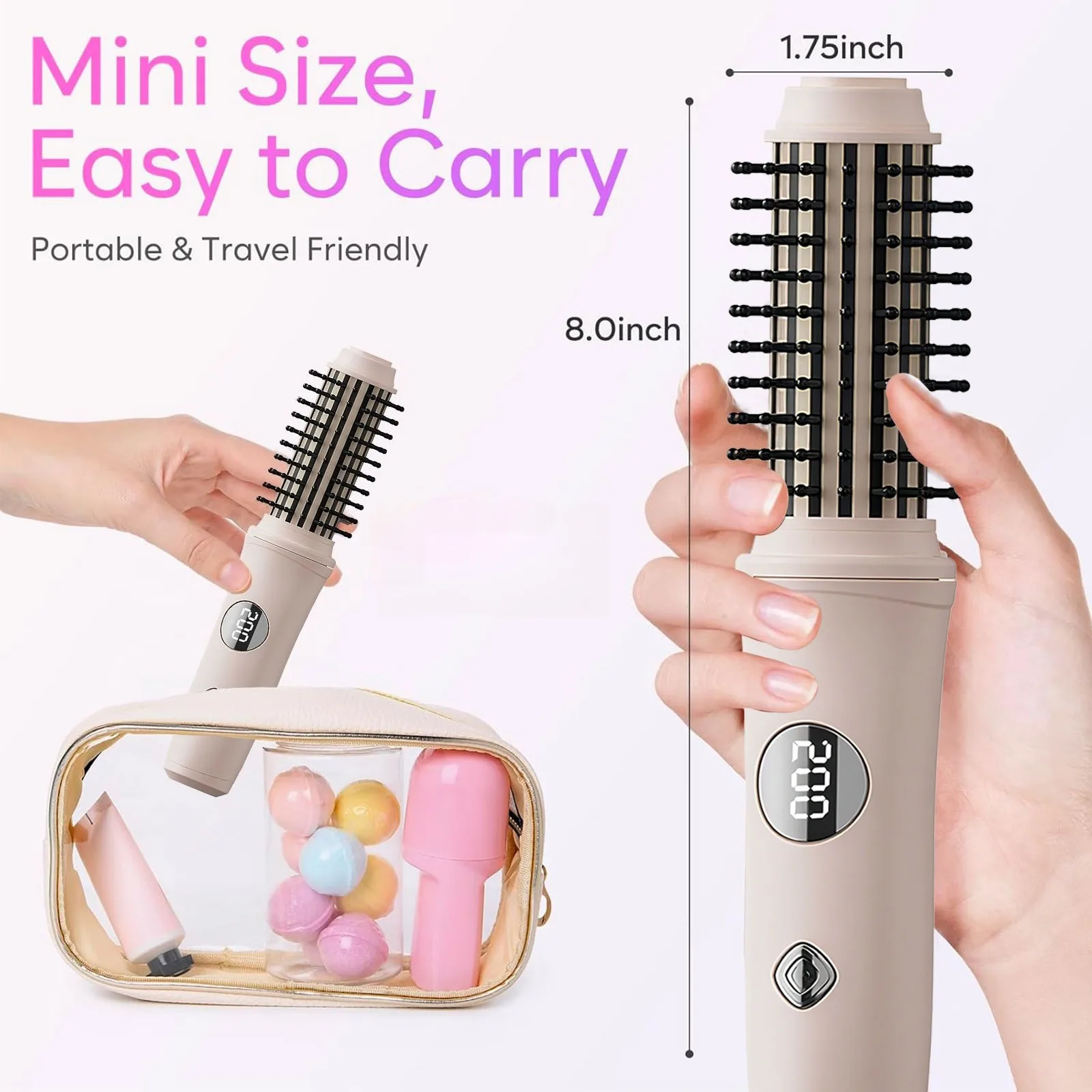 Dual Use Fast Heating Hair Straightener CurlerComb Cordless Wireless Charging 3 In 1 MiniTravel Gift For Women Daily Styling