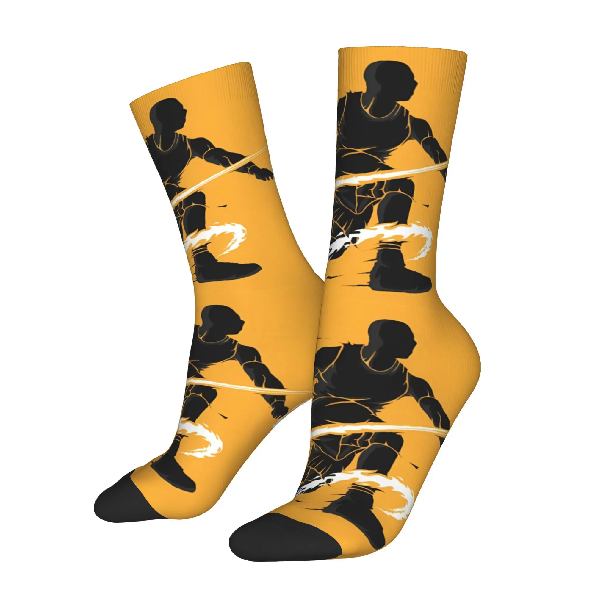 

Счастливые забавные мужские носки с силуэтом баскетбола, винтажные Harajuku, хип-хоп, новинка, носки для экипажа, подарочный узор с принтом