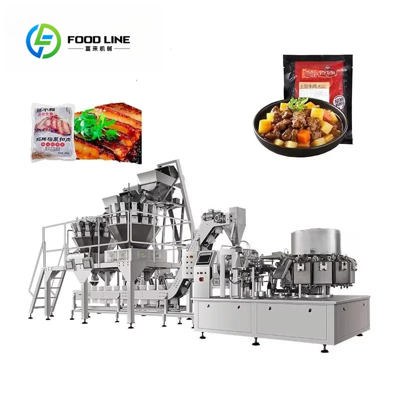 Customized High-Speed Automatic Vacuum Plastic Skin Packaging Machine with Sealing & Filling Functions for Beef Snacks Pouch/Bag