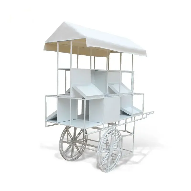 Wrought iron mobile flower stand outdoor float stall floor-to-ceiling decorative stall car