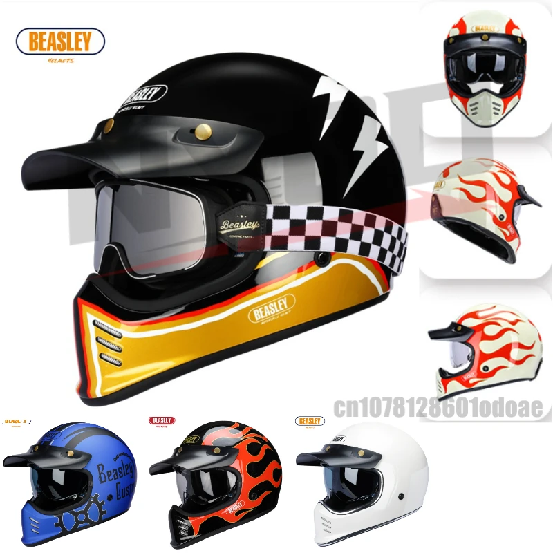 

BEASLEY ECE DOT электрический мотоциклетный шлем локомотив ретро полный шлем для мужчин и женщин Bluetooth четыре сезона летний полный шлем
