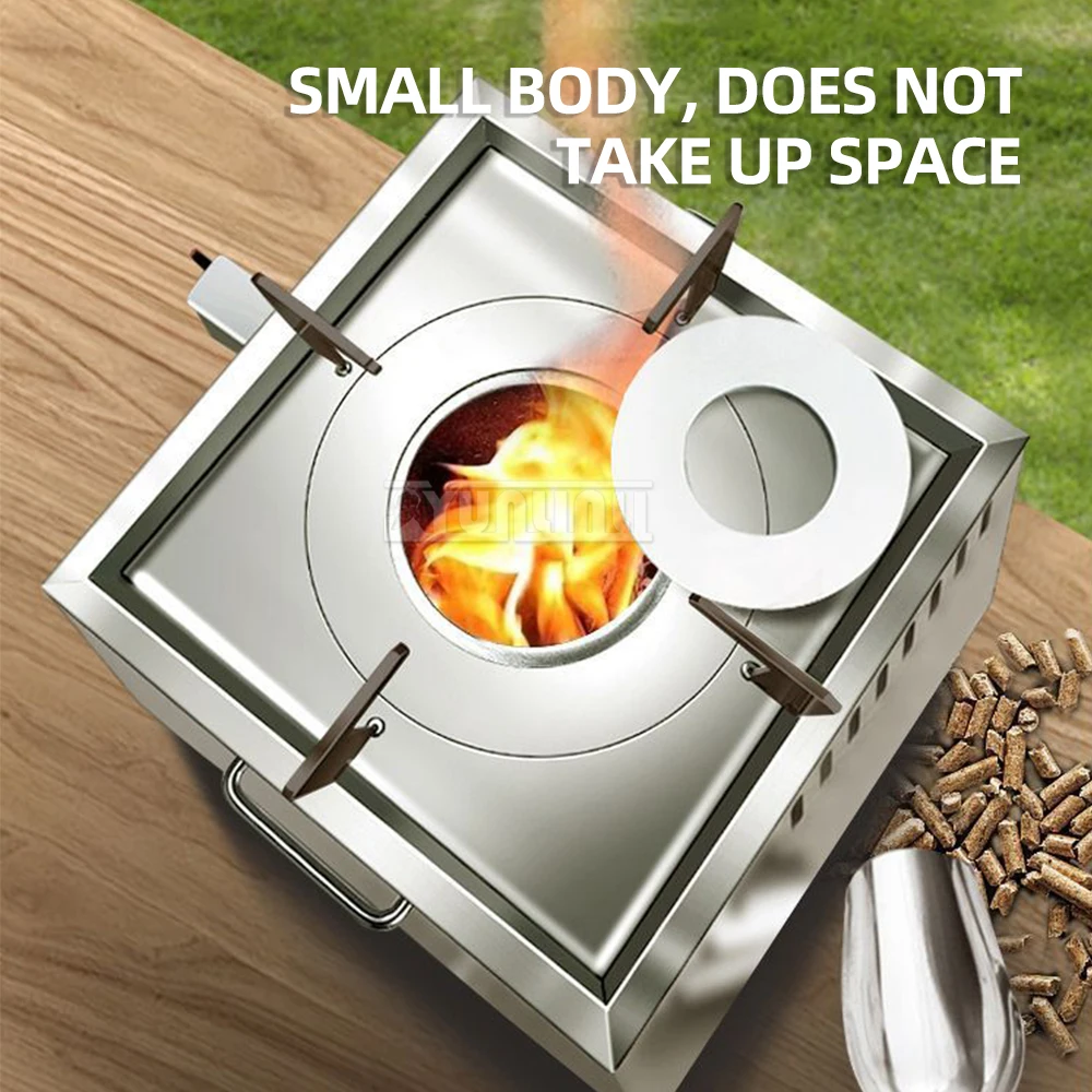 2025 Version Stainless Steel Firewood Stove Travel Camping Cooking Cooktop Outdoor Wooden Burning Stove
