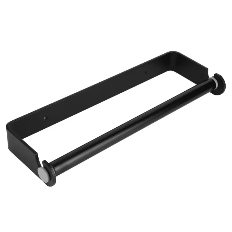 Wall Mounted Kitchen Plastic Wrap Film Paper Towel Rack Paper Roll Dispenser HolderBlack