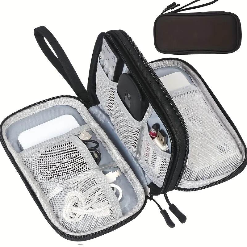 Luggage Organizer / Digital Cable Storage Pouch / Single-Layer / Double-Layer Portable Travel Case for Mobile Hard Drives