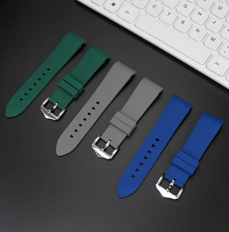 Rubber Silicone Strap for Seiko Citizen for Omega Universal Arc Curved End Diving Sport Bracelet Watch Band 18mm 20mm 22mm 24mm