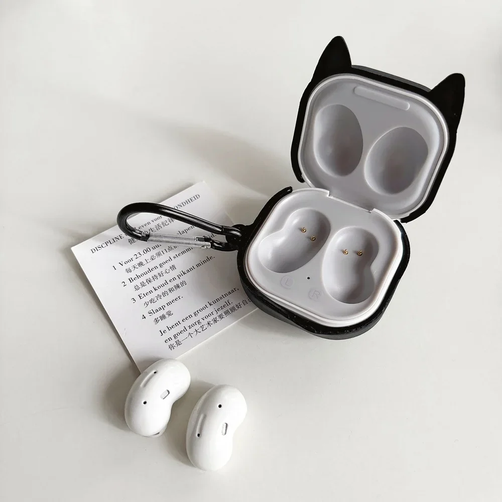 For Samsung Galaxy FE Case Cute Cat Earphone Case For Galaxy Buds 2 Case Soft Silicone Cover For Galaxy Buds Pro Live Capa Funda