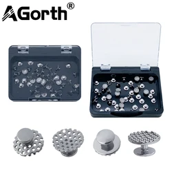 50Pcs/Box Dental Orthodontic Lingual Buttons Bondable Metal Hole Round Mesh Base Dentistry Orthodont Braces Materials
