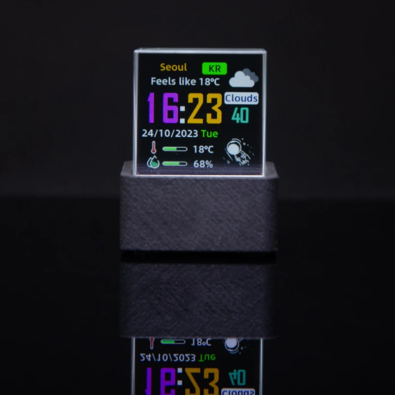 1pc Smart 3D Holographic Weather Clock Real-Time Display & Custom GIF Decor Weather Clock Consumer Electronics 10*6*4.5cm