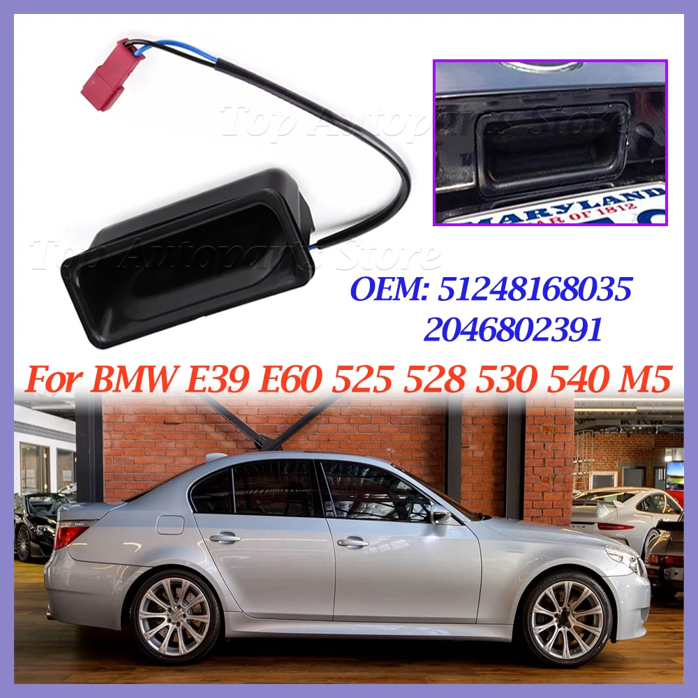 51248168035 2046802391   Przełącznik zwalniania blokady bagażnika Uchwyt przycisku bagażnika Do BMW E39 E60 525 528 530 540 M5 Akcesoria samochodowe