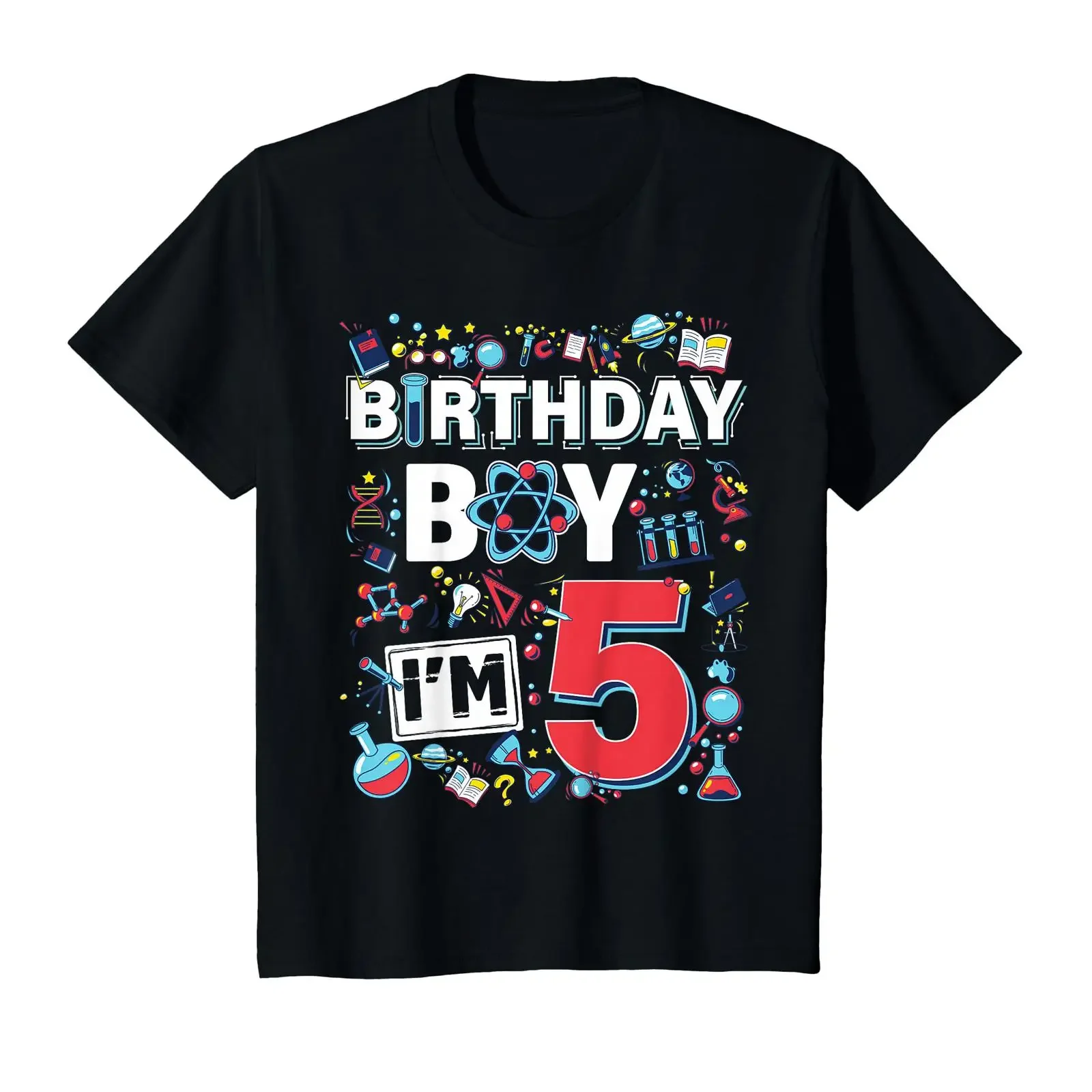 Scientist 5th Birthday Boy I Am 5 Years Scientific Experiments T Shirt vintage Washed Comfortable Stylish Stretched fashion