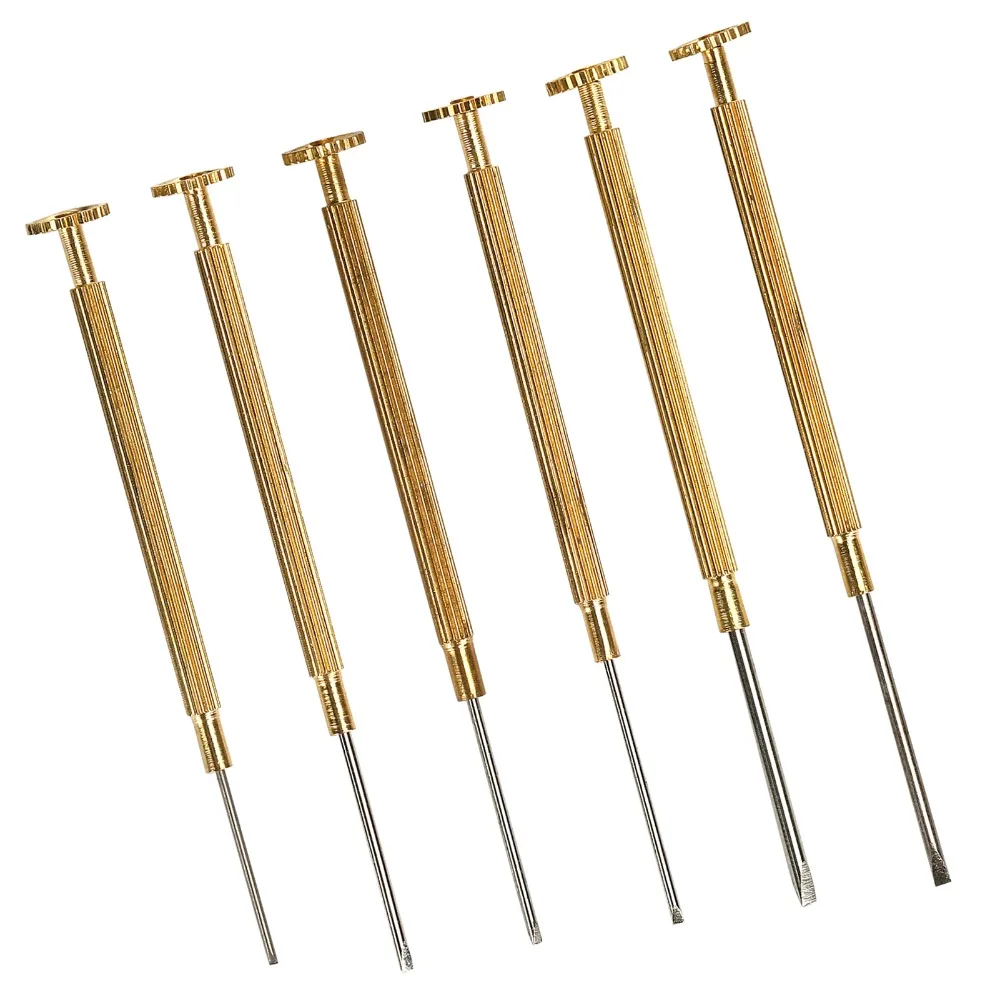 Copper Material Slot Watch Screwdrivers Set Slotted 0.8-1.8mm Watch Screwdriver Copper Slot Screwdriver Clock Repair