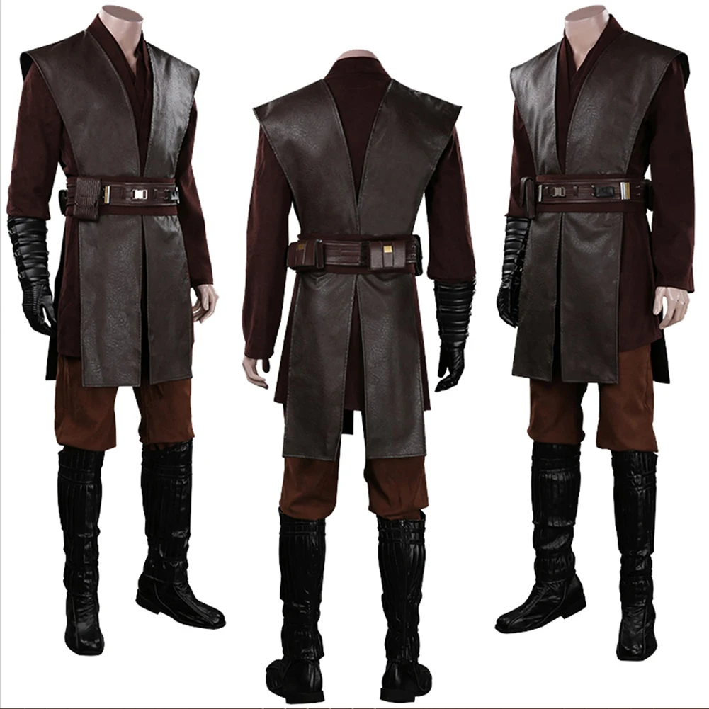 Fancy Dress Anakin Cosplay For Men Costume Waist Belt Gloves Movie Space Battle Outfits Male Halloween Party Cloth