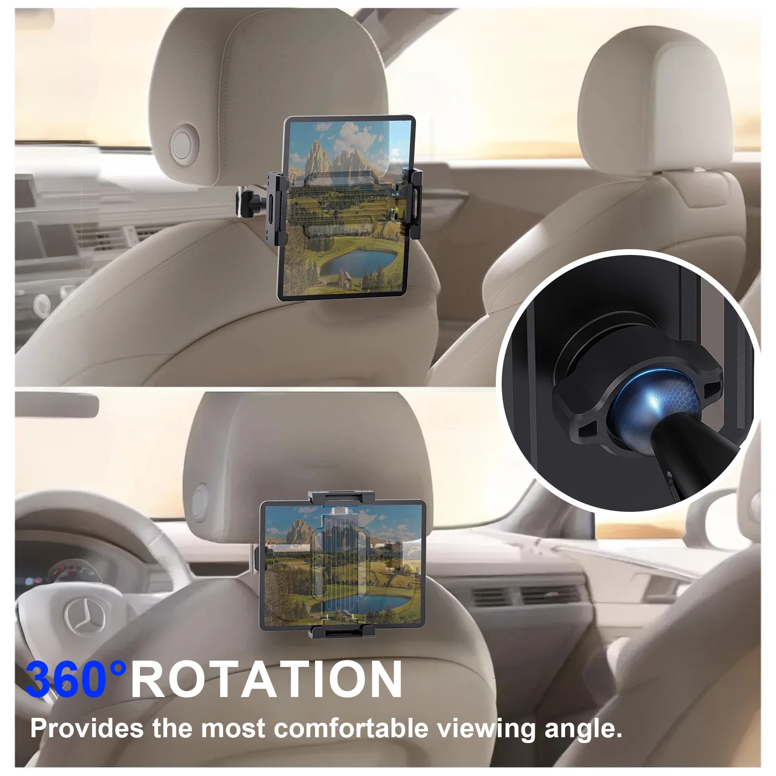 Universal Car Headrest Tablet Mount Backseat Phone Holder For 4-13 Inch Devices Watching Movies Passenger Entertainment