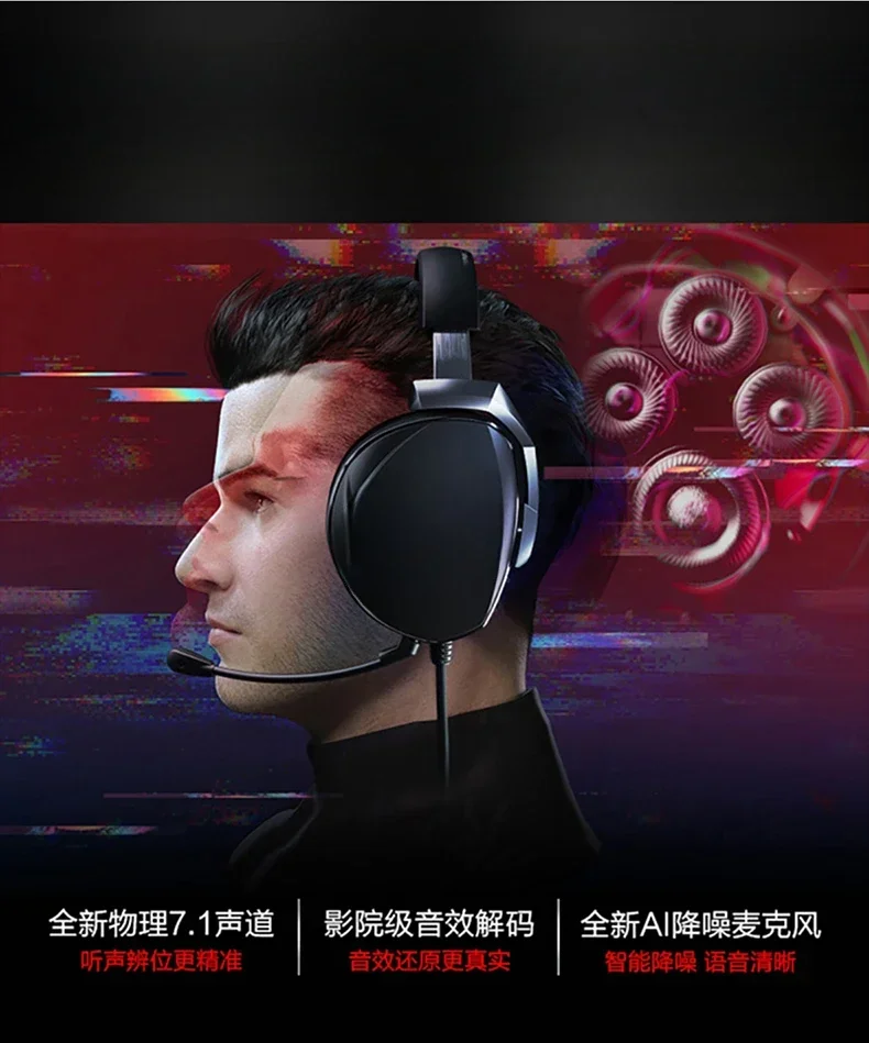 Headset e-sports game wired headset 7.1 channel noise reduction