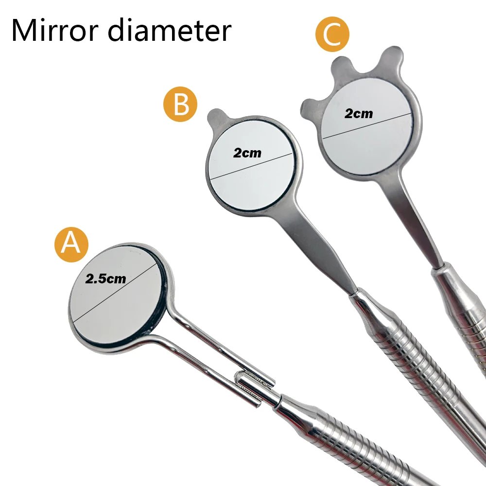 Dental Double Sides Mouth Mirror Anti Fog Rhodium Oral Mirrors Reflectors Stainless Steel Multifunction Extension Tool