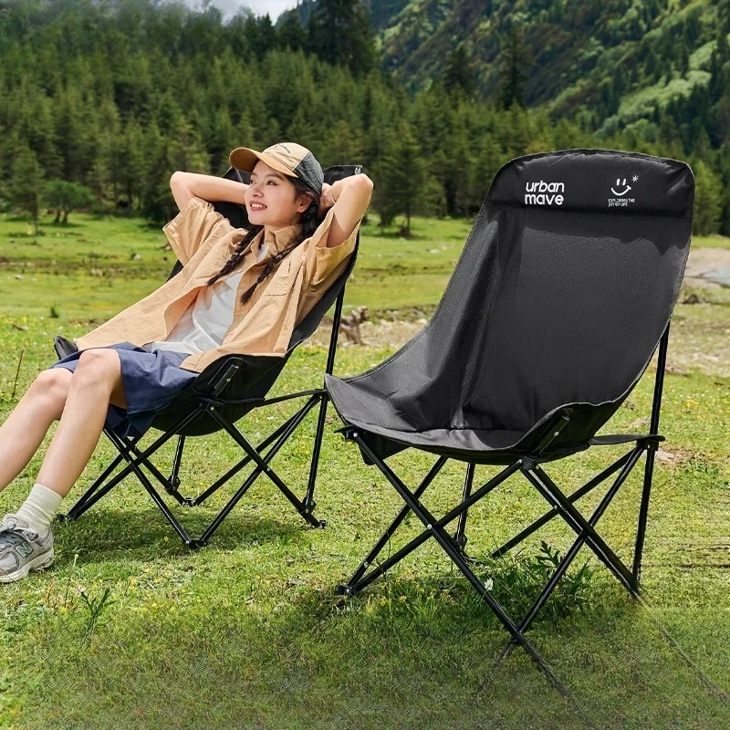 

Women Portable Camping Chair Relax Black Fishing Garden Beach Chair Equipment Backrest Silla Playa Plegables Outdoor Furniture