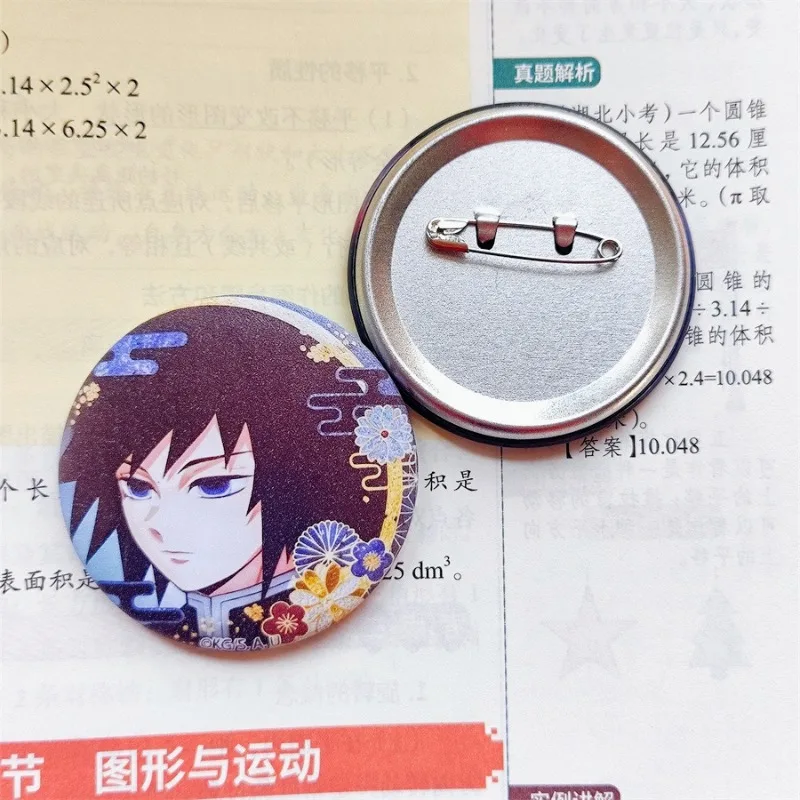 

New Demon Slayer Laser Brooch Tomioka Giyuu Anime Action Figure Figural Clothing Backpack Pin Decoration Cute Christmas Gifts