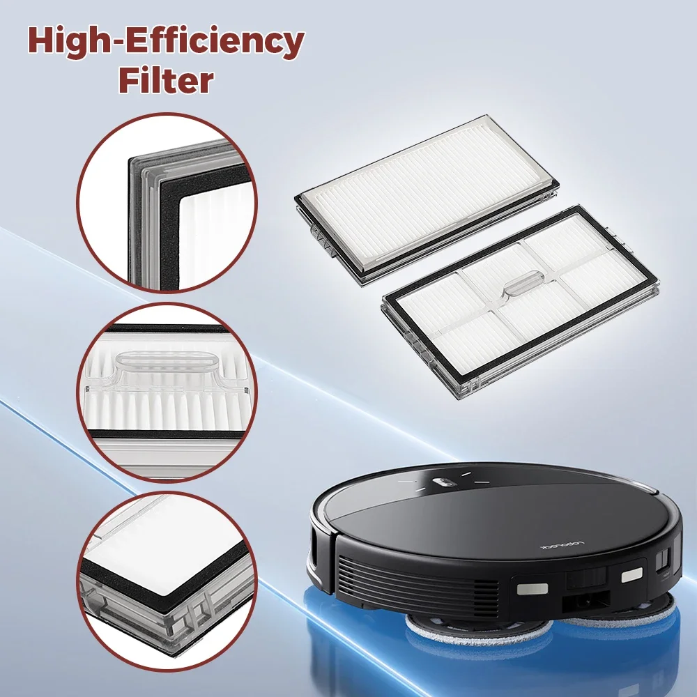 مرشحات HEPA لـ Roborock P20 PRO/G20S Ultra/Saros 10R /Saros Z70 /Qrevo CurvX روبوت فراغ قابل للغسل مرشحات فراغ الملحقات