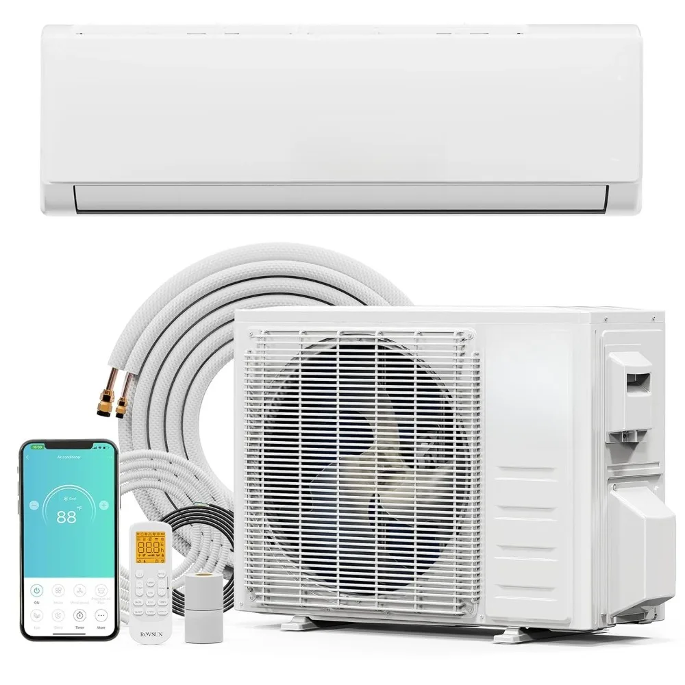 

9000 BTU Wifi Enabled Mini Split Air Conditioner & Heater with Inverter, 19 SEER2 Energy Saving 115V Ductless Split, Customized