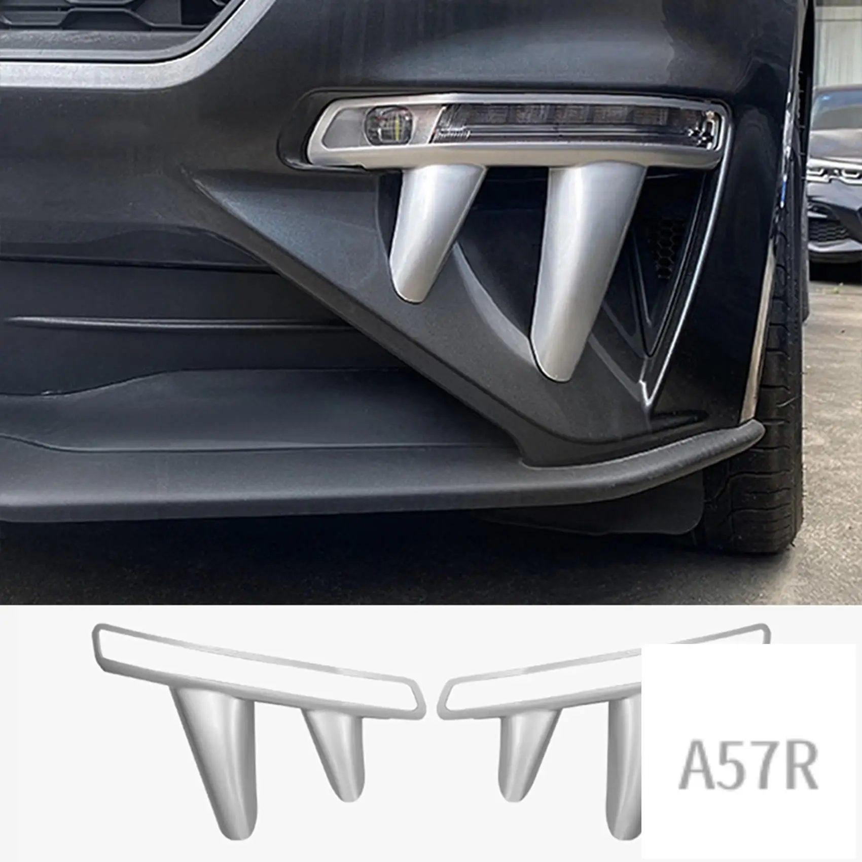 

7R-автомобильная противотуманная фара, модификация клыков, моделирование противотуманных фар, декоративные лампы, вытяжки для Ford Mustang 2018-2020