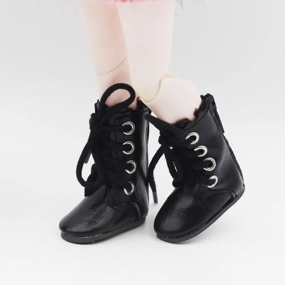 1 Paar High-Top Obitsu 11 Lederstiefel 4 Löcher Mini 1/6 Bjd Lederschuhe GSC Fashion 1/6 Bjd Stiefel Baumwolle Stoffpuppen