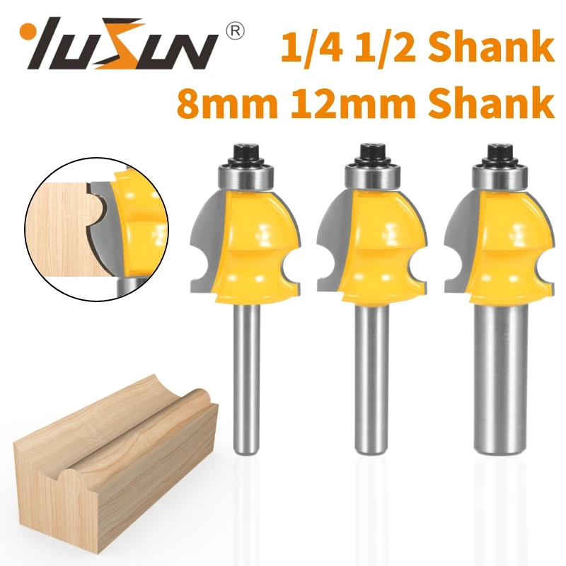 YUSUN  6.35/8/12/12.7 Shank Edge Beading Cutter Router Bit Woodworking  For Wood Face Mill