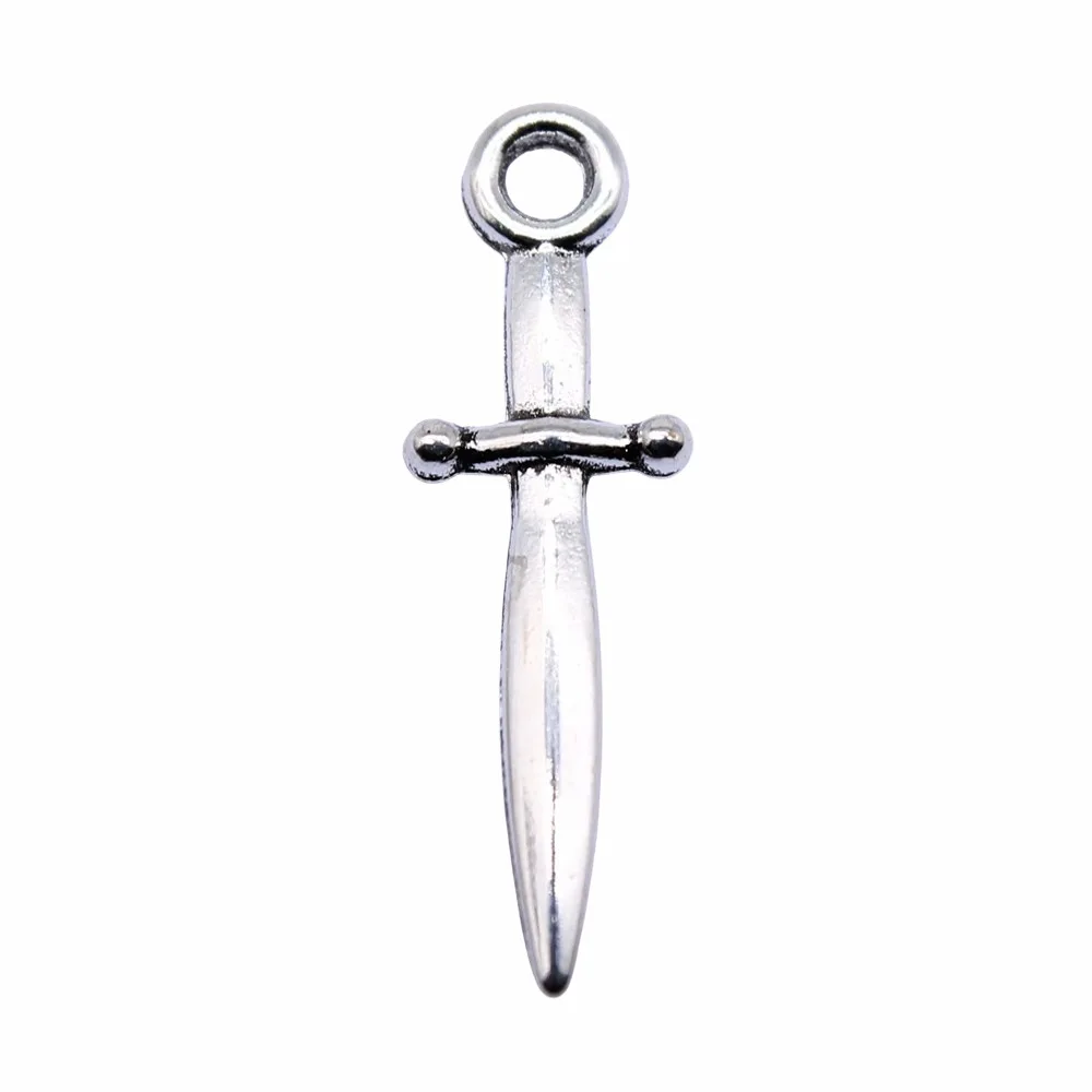 WYSIWYG 20pcs 24x8mm Antique Silver Color Sword Charms Pendant For DIY Jewelry Making Handmade Jewelry Craft Findings